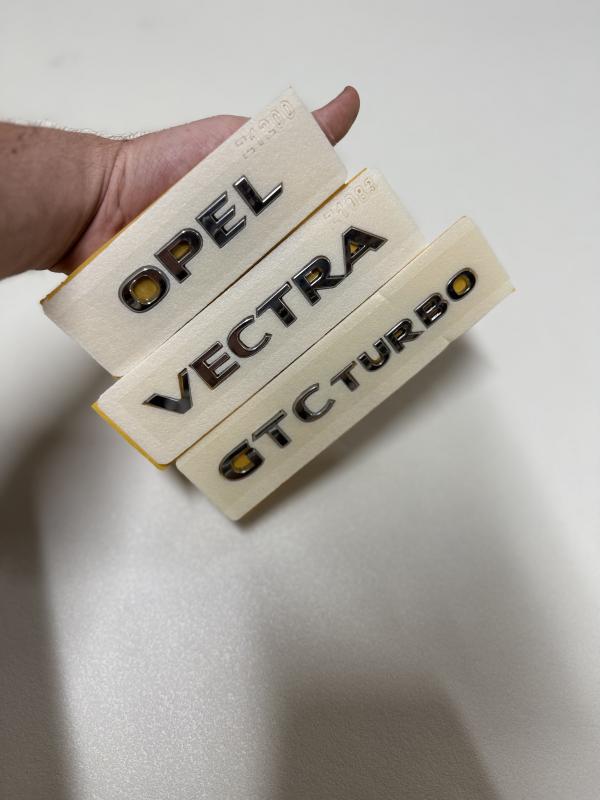 Opel-Vectra ve GTC Turbo Krom Bagaj Yazısı Seti 3’lü 3M 3D ABS
