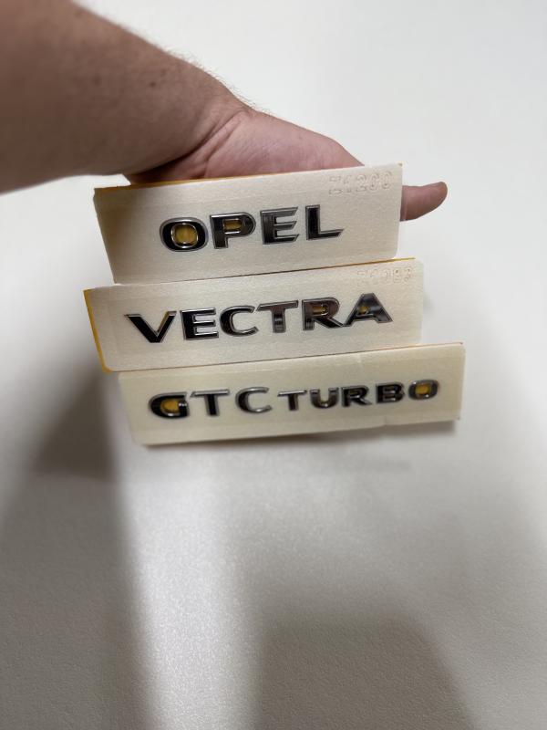 Opel-Vectra ve GTC Turbo Krom Bagaj Yazısı Seti 3’lü 3M 3D ABS