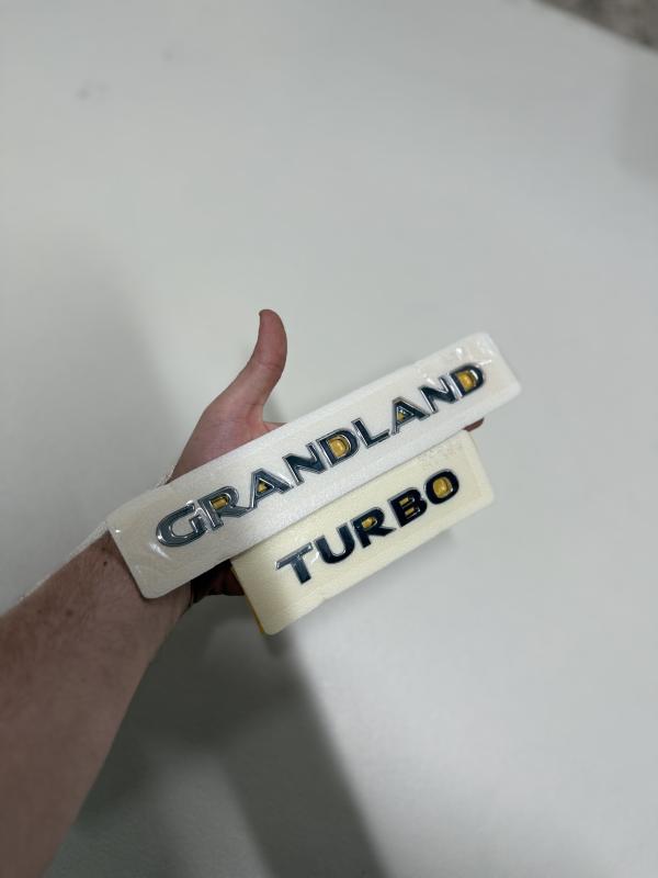 Grandland ve Turbo Krom Bagaj Yazısı Seti 2’li Paket Logo Arma 3M 3D ABS