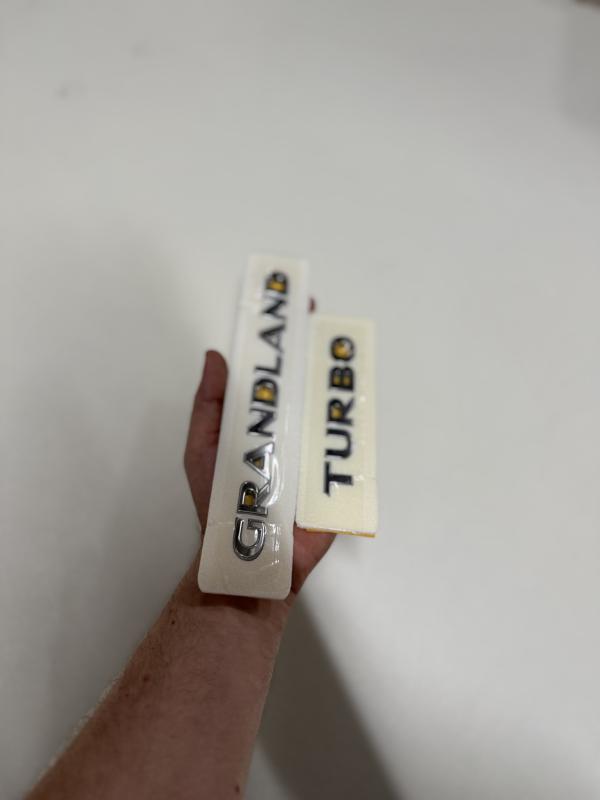 Grandland ve Turbo Krom Bagaj Yazısı Seti 2’li Paket Logo Arma 3M 3D ABS