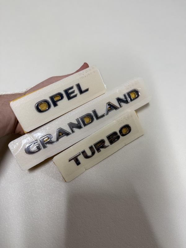 Opel-Grandland ve Turbo Krom Bagaj Yazısı Seti 3’lü Paket Logo Arma 3M 3D ABS