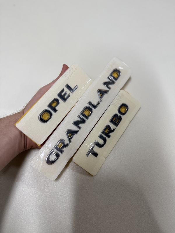 Opel-Grandland ve Turbo Krom Bagaj Yazısı Seti 3’lü Paket Logo Arma 3M 3D ABS