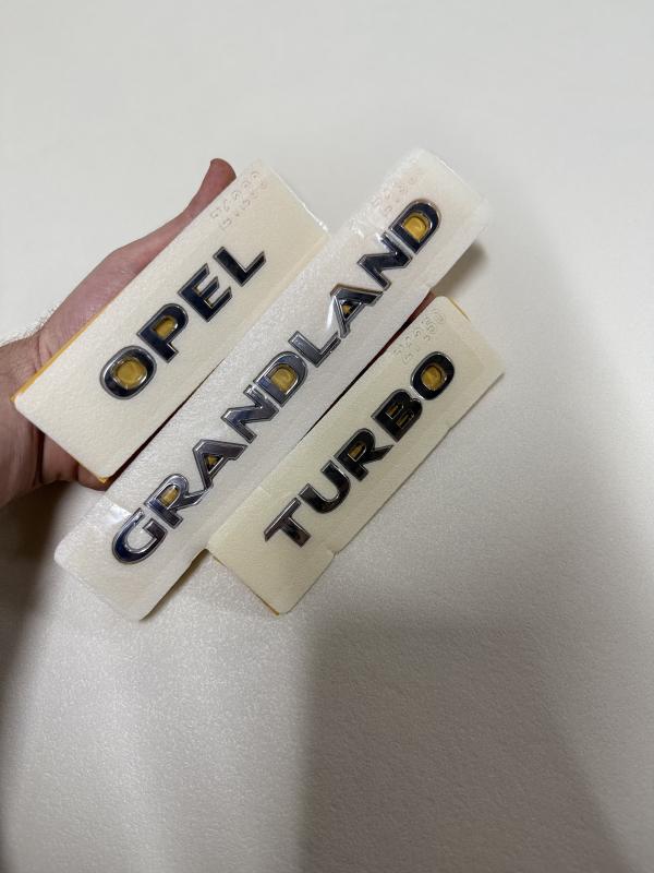 Opel-Grandland ve Turbo Krom Bagaj Yazısı Seti 3’lü Paket Logo Arma 3M 3D ABS
