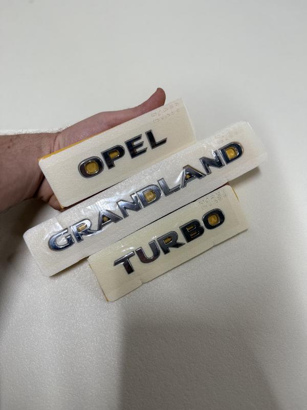 Opel-Grandland ve Turbo Krom Bagaj Yazısı Seti 3’lü Paket Logo Arma 3M 3D ABS