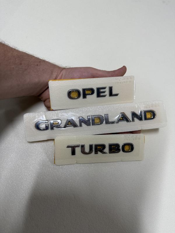 Opel-Grandland ve Turbo Krom Bagaj Yazısı Seti 3’lü Paket Logo Arma 3M 3D ABS