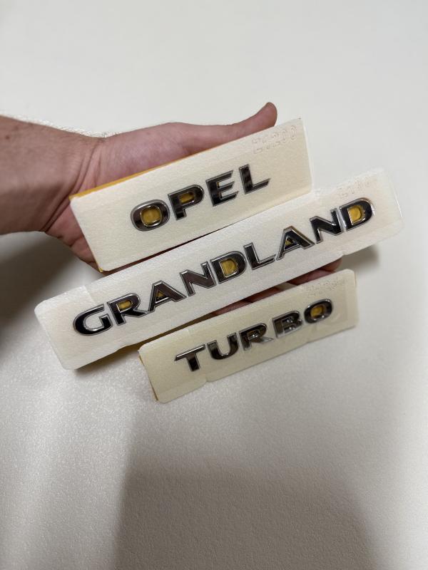 Opel-Grandland ve Turbo Krom Bagaj Yazısı Seti 3’lü Paket Logo Arma 3M 3D ABS