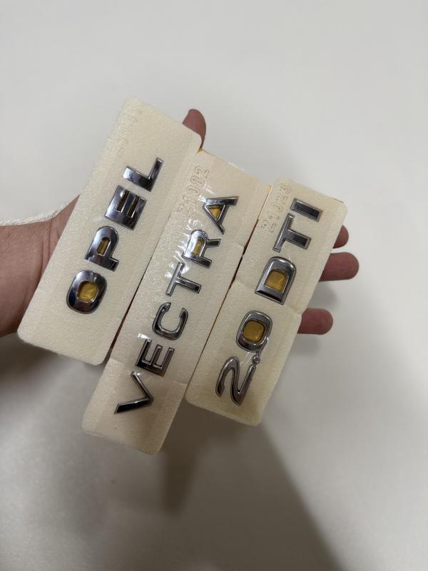 Opel-Vectra ve 2.0 DTI Krom Bagaj Yazısı Seti 3’lü 3M 3D ABS Arma Logo