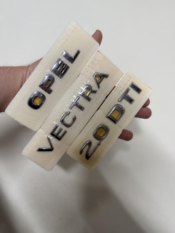 Opel-Vectra ve 2.0 DTI Krom Bagaj Yazısı Seti 3’lü 3M 3D ABS Arma Logo