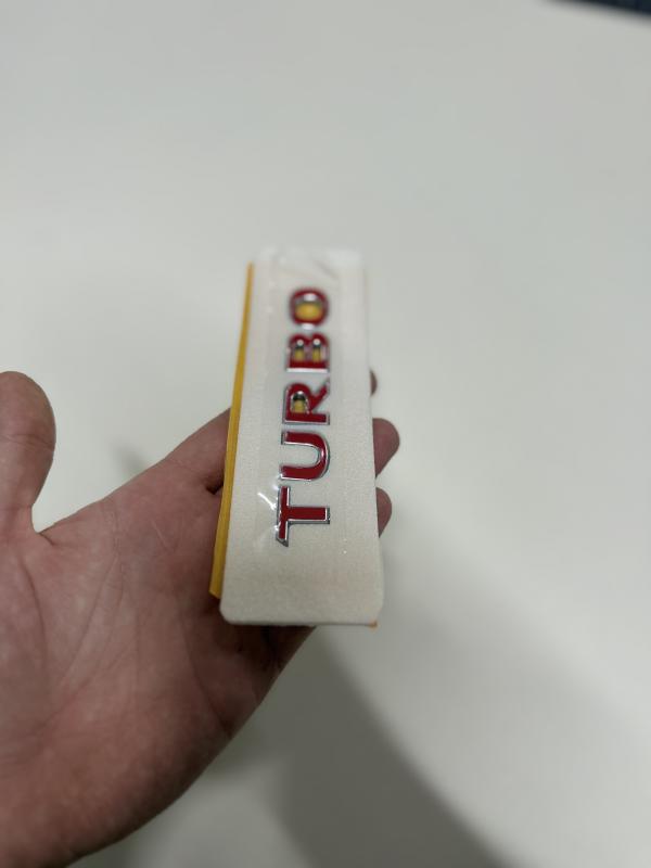 Opel Astra,Corsa,Insignia,Mokka,Zafira Turbo Kırmızı-Krom Bagaj Yazısı 3M 3D ABS Logo Arma