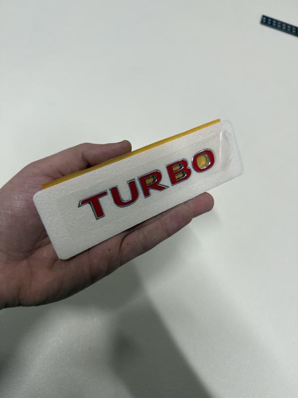 Opel Astra,Corsa,Insignia,Mokka,Zafira Turbo Kırmızı-Krom Bagaj Yazısı 3M 3D ABS Logo Arma