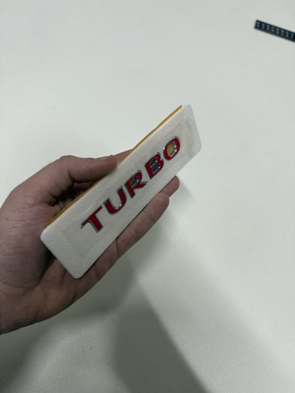 Opel Astra,Corsa,Insignia,Mokka,Zafira Turbo Kırmızı-Krom Bagaj Yazısı 3M 3D ABS Logo Arma