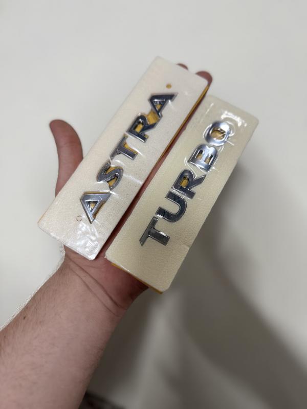 Astra ve Turbo Krom Bagaj Yazısı Seti 2’li 3M 3D ABS Logo Arma