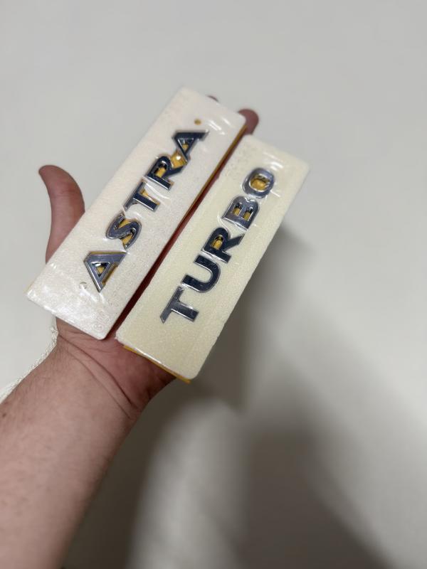 Astra ve Turbo Krom Bagaj Yazısı Seti 2’li 3M 3D ABS Logo Arma