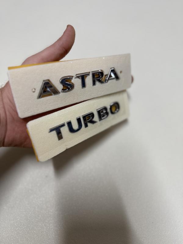 Astra ve Turbo Krom Bagaj Yazısı Seti 2’li 3M 3D ABS Logo Arma