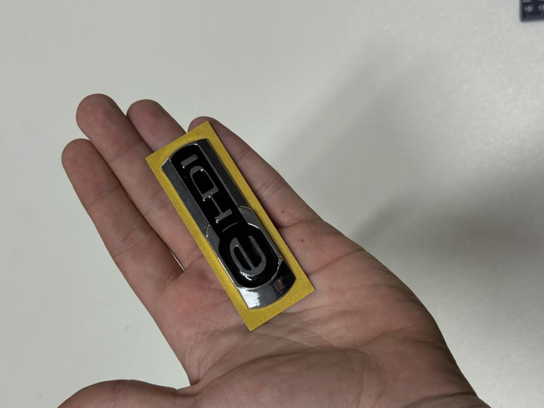 e-Hdi Krom-Siyah Bagaj Yazısı 3M 3D ABS Logo Arma
