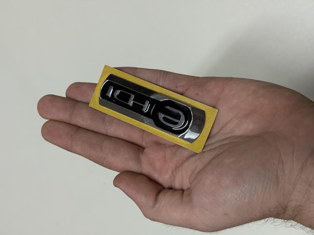 e-Hdi Krom-Siyah Bagaj Yazısı 3M 3D ABS Logo Arma