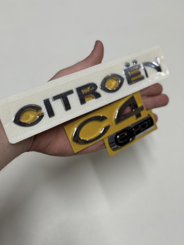 Citroen-e-HDi ve C4 Krom Bagaj Yazısı Seti 3’lü 3M 3D ABS