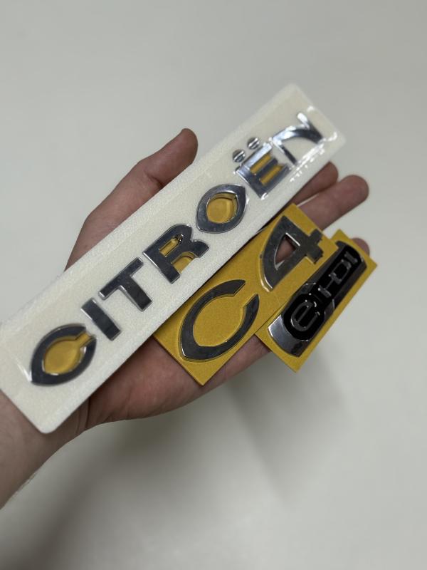 Citroen-e-HDi ve C4 Krom Bagaj Yazısı Seti 3’lü 3M 3D ABS