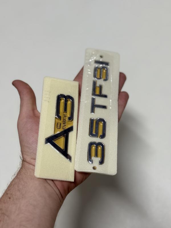 A3 ve 35 TFSI Krom Bagaj Yazısı Seti 3M 3D ABS