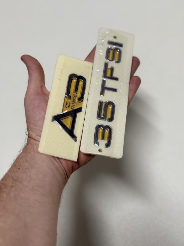 A3 ve 35 TFSI Krom Bagaj Yazısı Seti 3M 3D ABS