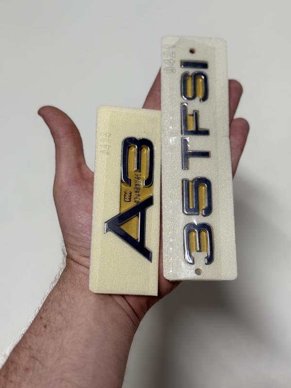 A3 ve 35 TFSI Krom Bagaj Yazısı Seti 3M 3D ABS