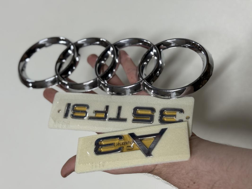 A3-35 TFSI Krom Bagaj Yazısı ve Audi Krom Panjur Arması Seti 3’lü 3M 3D ABS