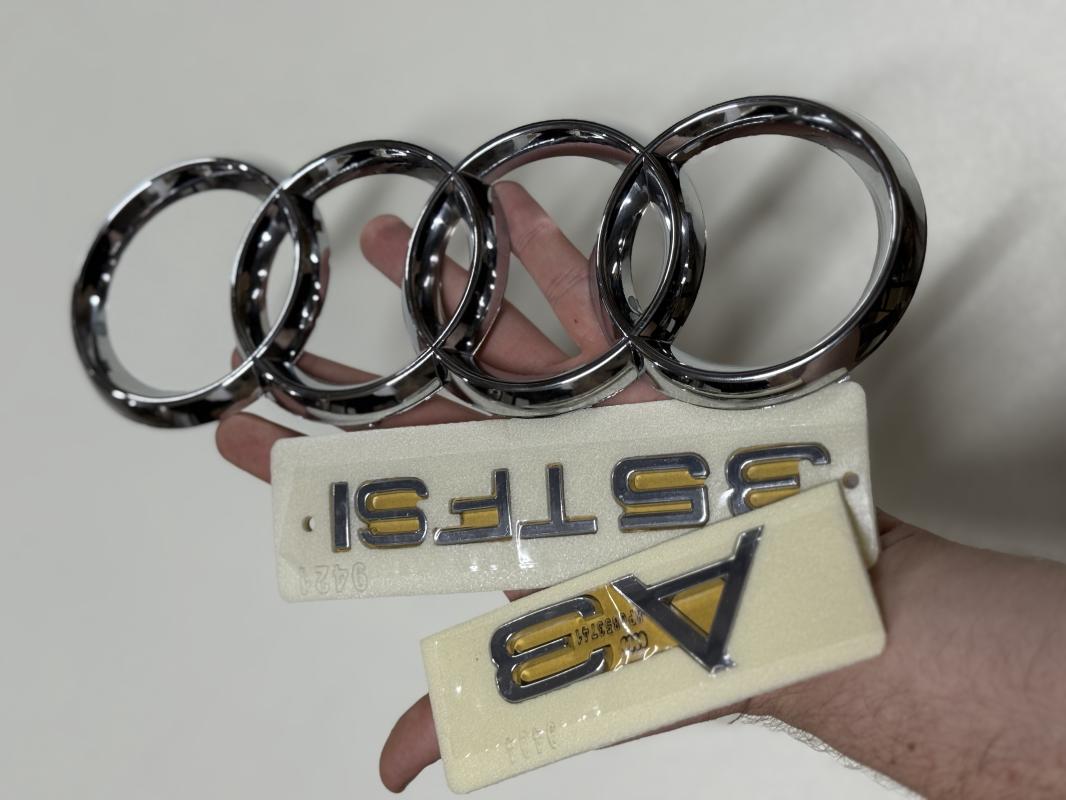 A3-35 TFSI Krom Bagaj Yazısı ve Audi Krom Panjur Arması Seti 3’lü 3M 3D ABS
