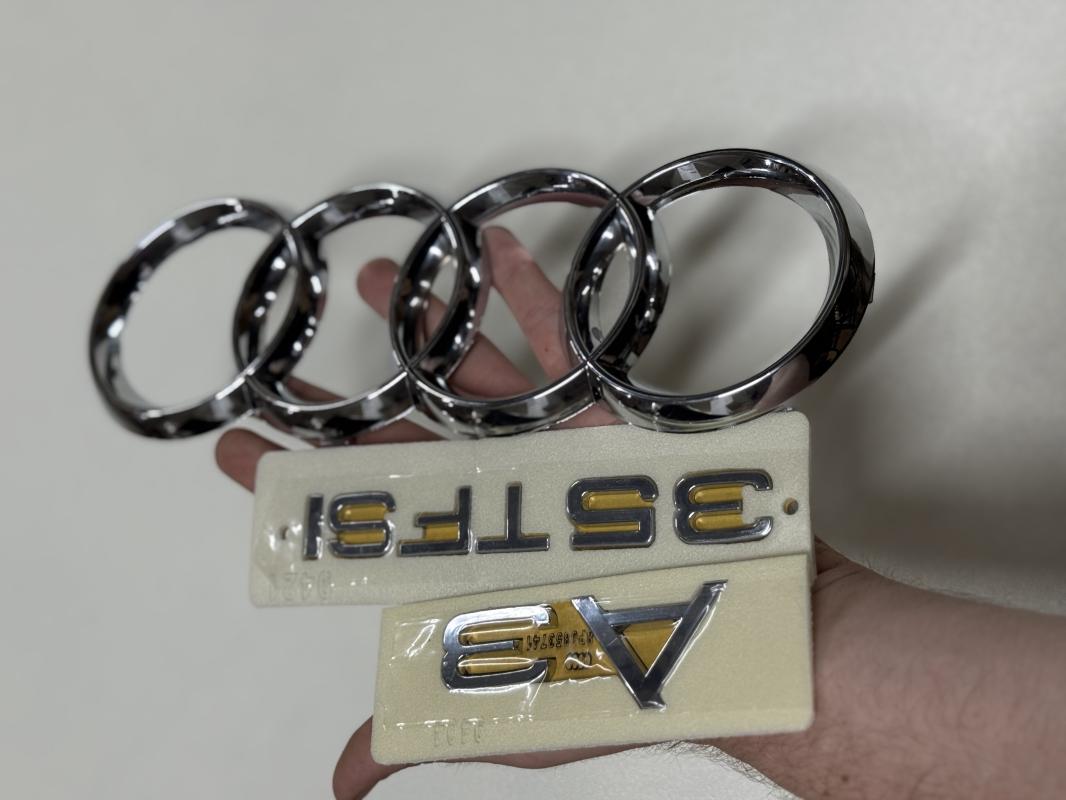 A3-35 TFSI Krom Bagaj Yazısı ve Audi Krom Panjur Arması Seti 3’lü 3M 3D ABS