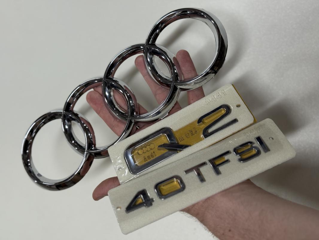 Q2-40 TFSI Krom Bagaj Yazısı ve Audi Krom Panjur Arması Seti 3’lü 3M 3D ABS