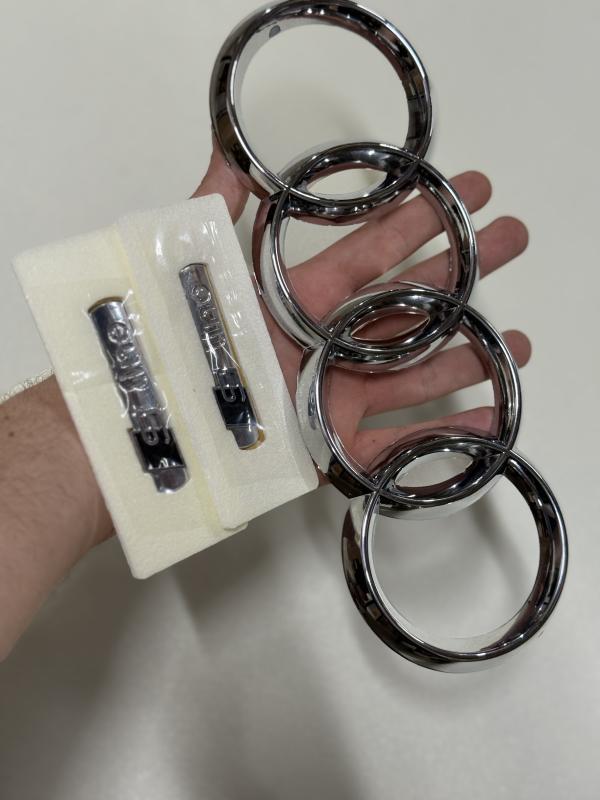 S Line Çamurluk Arması Seti Krom-Piano Black ve Audi Krom Panjur Arması 3’lü 3M 3D ABS