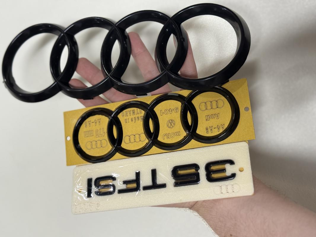 35 TFSI Piano Black Bagaj Yazısı ve Audi Panjur ve Bagaj Arması Seti 3’lü 3M 3D ABS