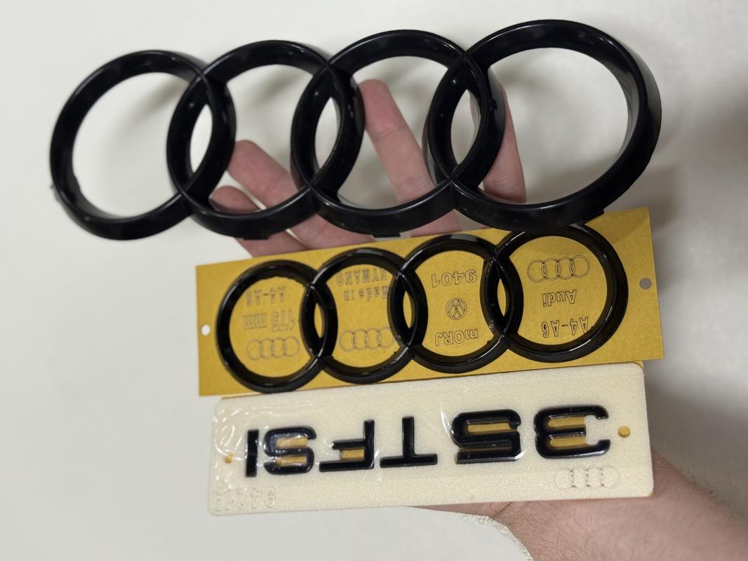 35 TFSI Piano Black Bagaj Yazısı ve Audi Panjur ve Bagaj Arması Seti 3’lü 3M 3D ABS