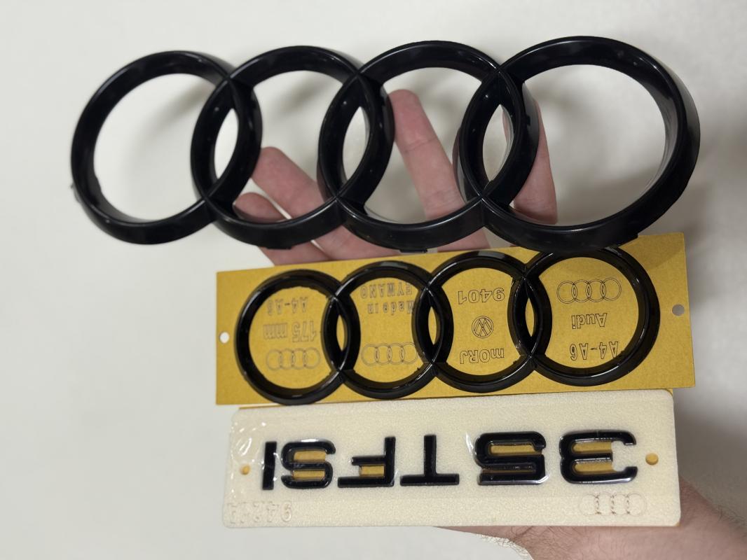 35 TFSI Piano Black Bagaj Yazısı ve Audi Panjur ve Bagaj Arması Seti 3’lü 3M 3D ABS