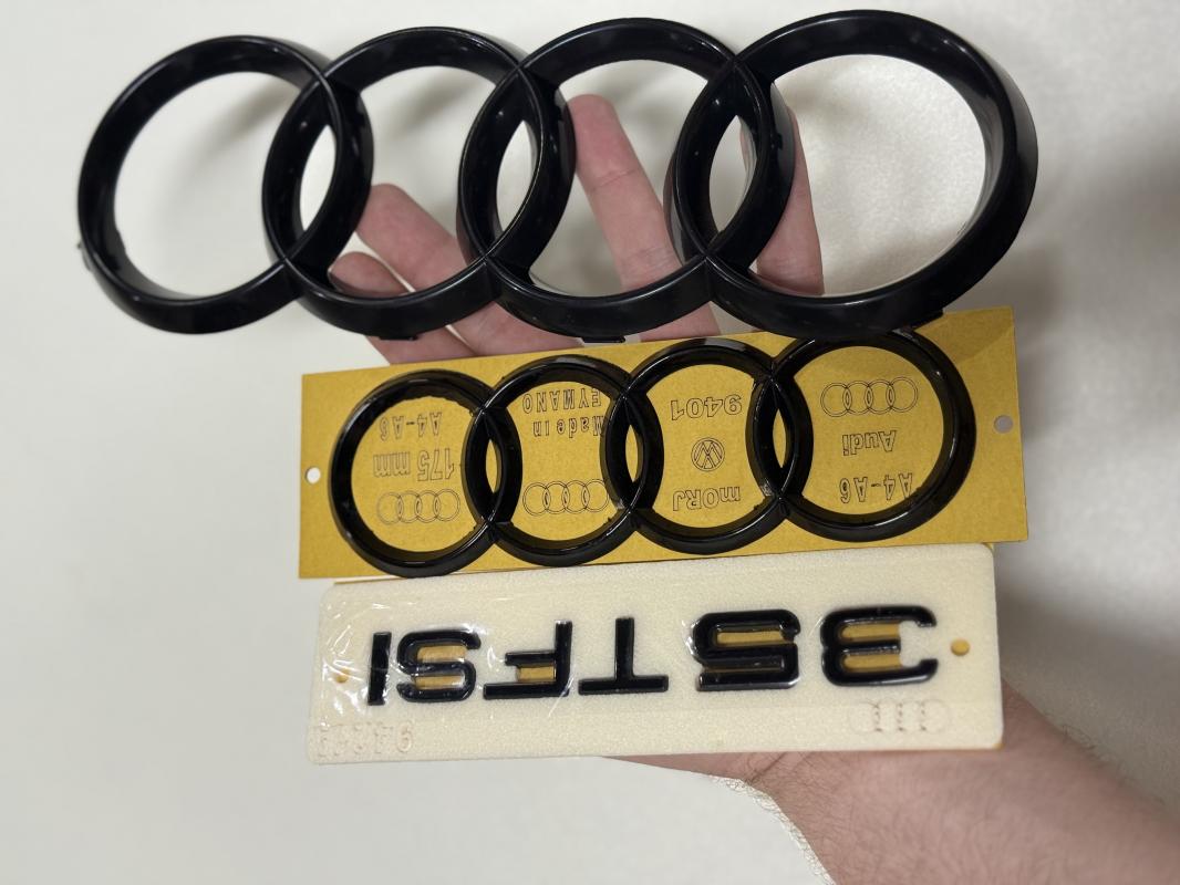 35 TFSI Piano Black Bagaj Yazısı ve Audi Panjur ve Bagaj Arması Seti 3’lü 3M 3D ABS