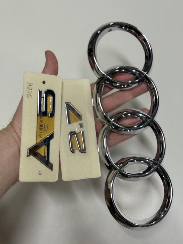 A5 ve 2.7 Krom Bagaj Yazısı ve Panjur Arması Seti 3’lü Paket Logosu Arması 3M 3D ABS