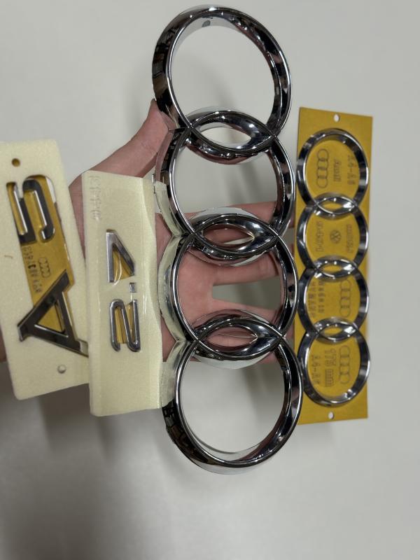 A5 ve 2.7 Krom Bagaj Yazısı ve Panjur ve Bagaj Arması Seti 4’lü Paket Logosu Arması 3M 3D ABS