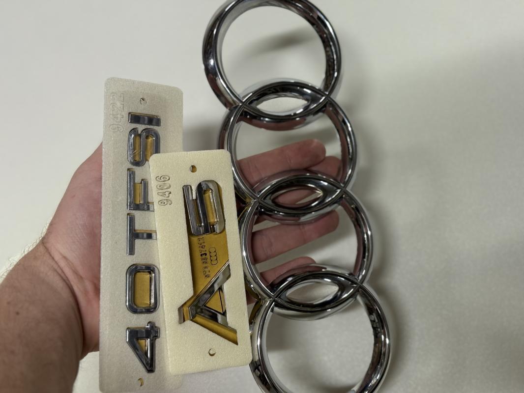 A5-40 TFSI Krom Bagaj Yazısı ve Audi Krom Panjur Arması Seti 3’lü Paket 3M 3D ABS