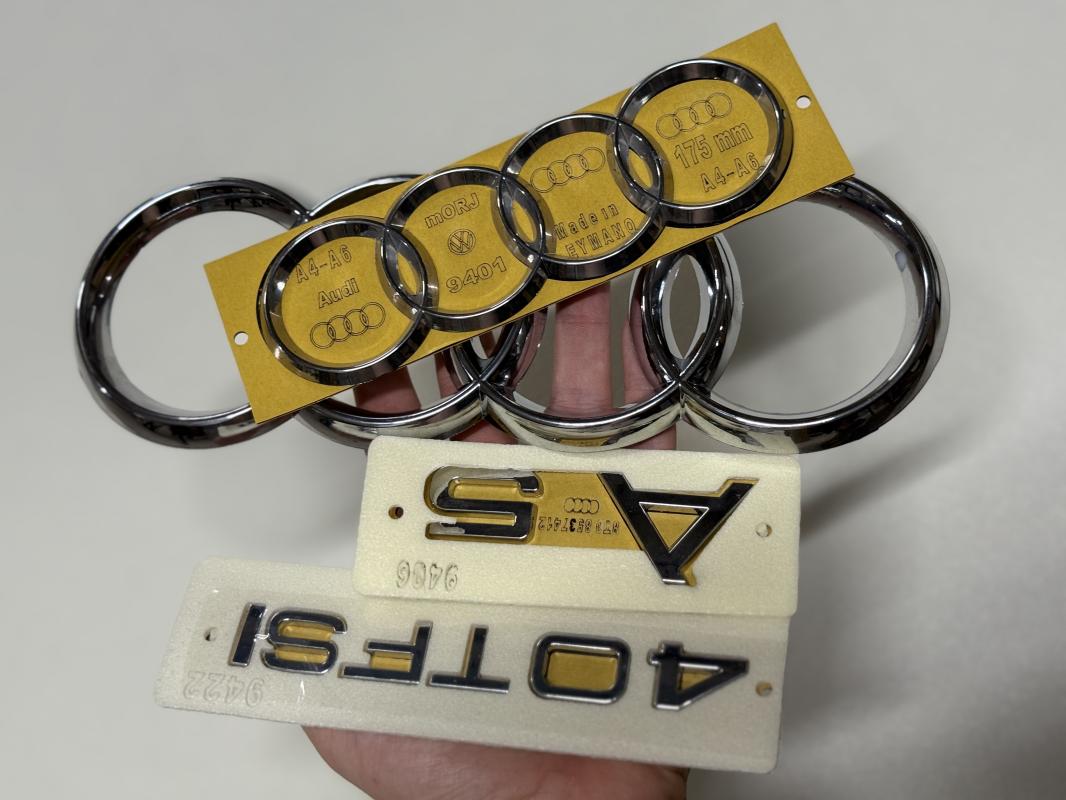 A5-40 TFSI Krom Bagaj Yazısı ve Audi Krom Panjur ve Bagaj Arması Seti 4’lü Paket 3M 3D ABS