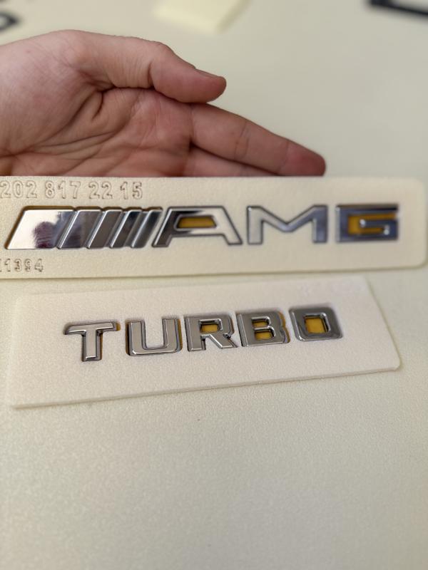 Turbo ve AMG Krom Bagaj Yazısı Seti 2’li 3M 3D ABS Arma Logo