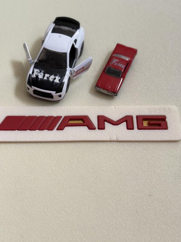 AMG Kırmızı Bagaj Yazısı Düz Tip 3M 3D ABS