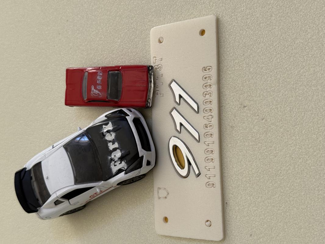 911 ( Porsche ) Krom Bagaj Yazısı 3M 3D ABS