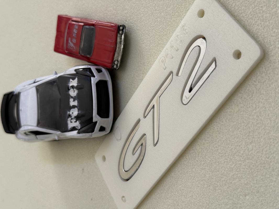 GT 2 ( Porsche ) Krom Bagaj Yazısı 3M 3D ABS
