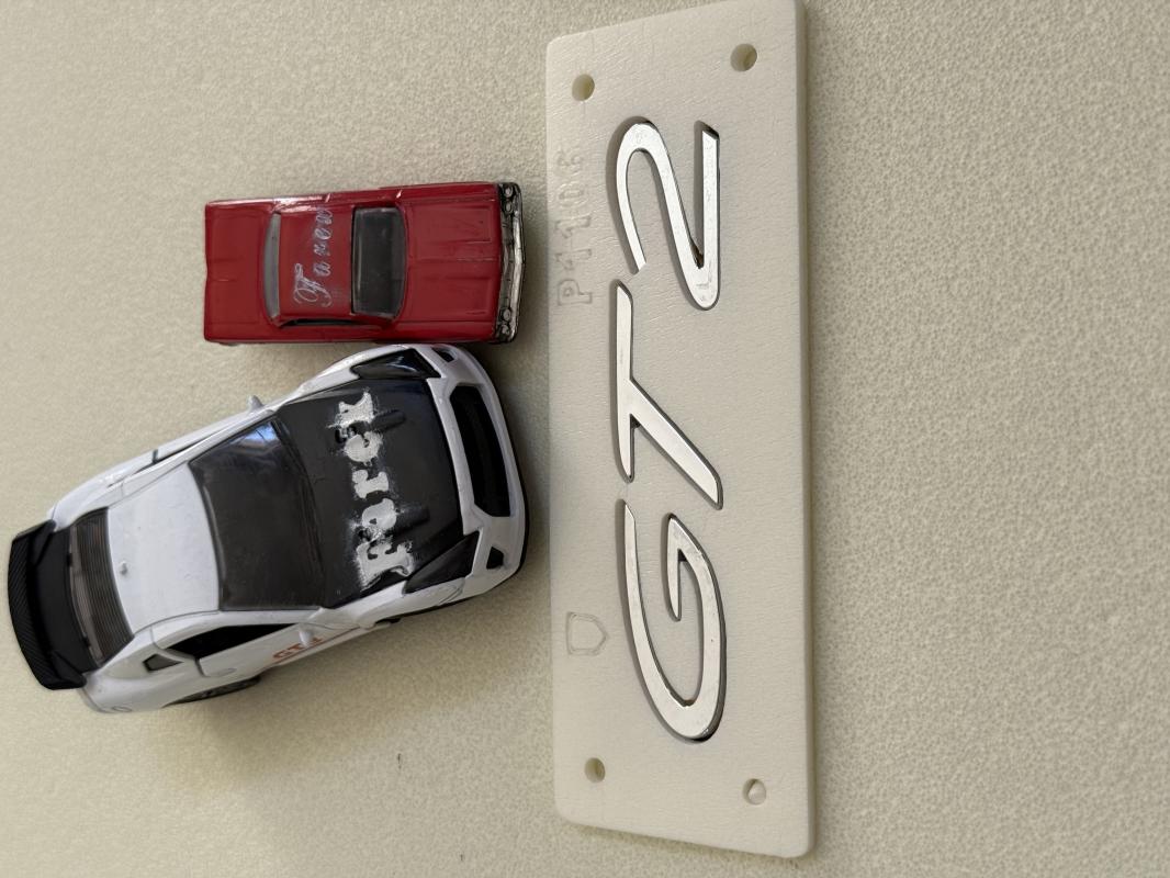 GT 2 ( Porsche ) Krom Bagaj Yazısı 3M 3D ABS