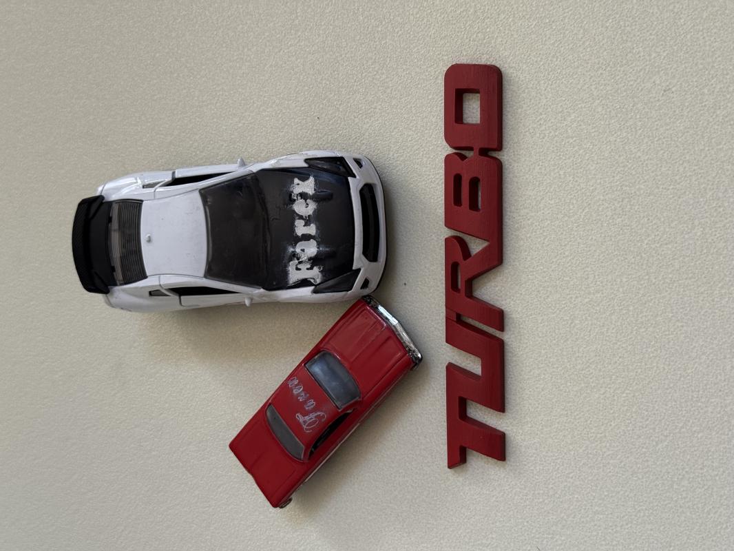 Turbo Kırmızı Bagaj Yazısı 3M 3D ABS Tüm Araçlarla Uyumlu