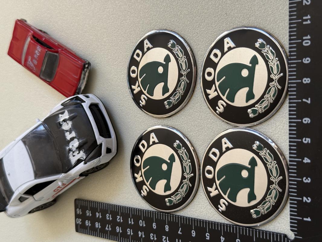 Skoda Yeşil Jant Arması Sticker Seti 4’lü 3M 3D ABS
