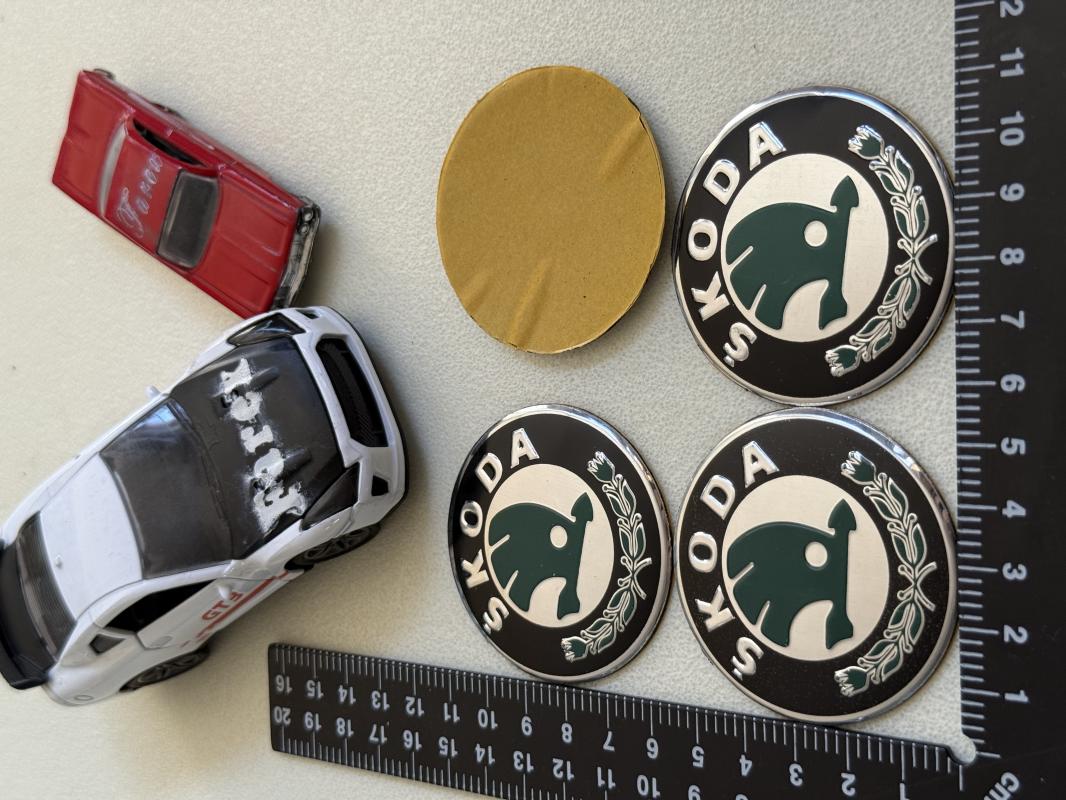 Skoda Yeşil Jant Arması Sticker Seti 4’lü 3M 3D ABS