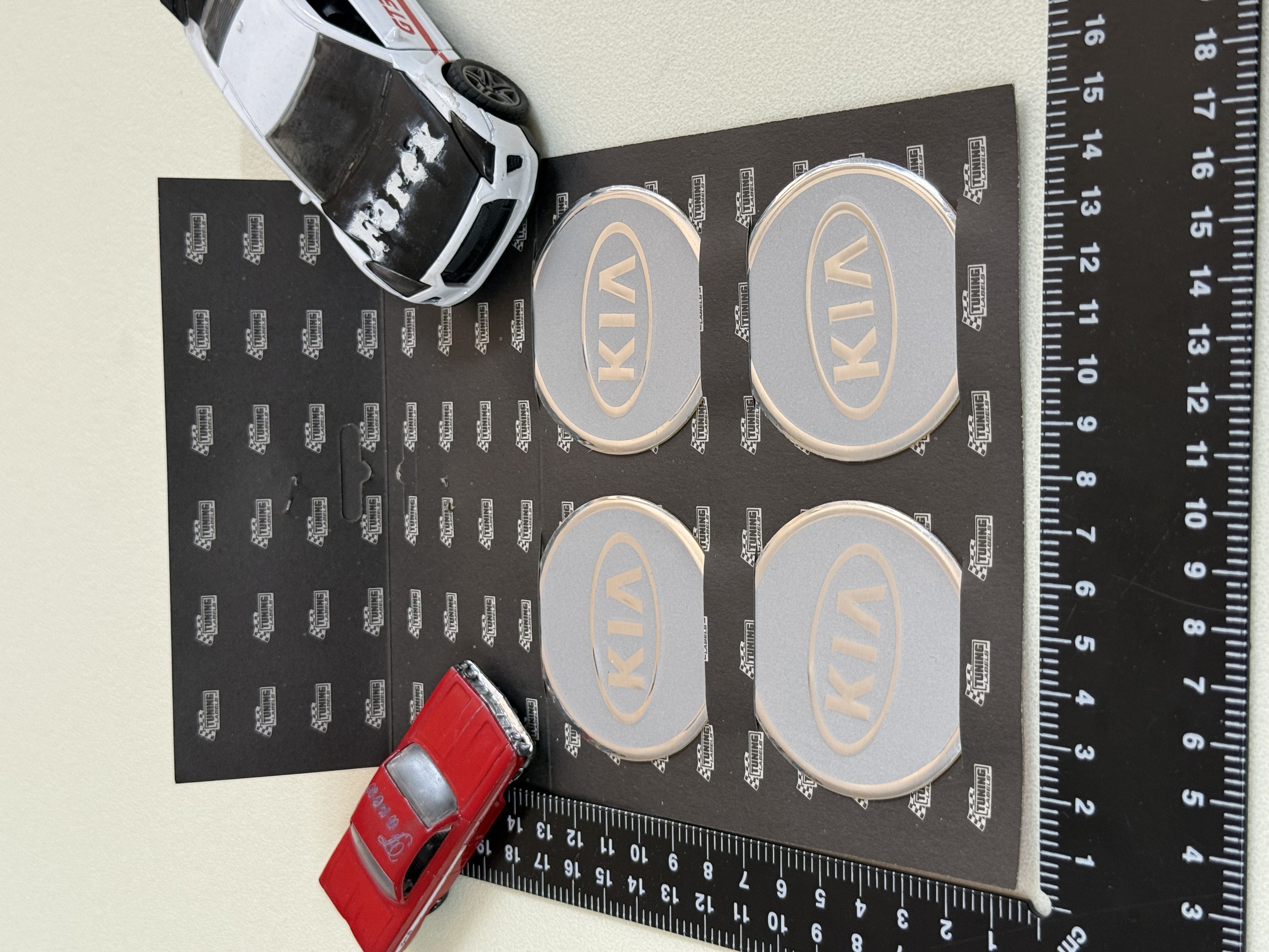 Kia Gri Jant Arması Sticker Seti 4’lü 3M 3D ABS