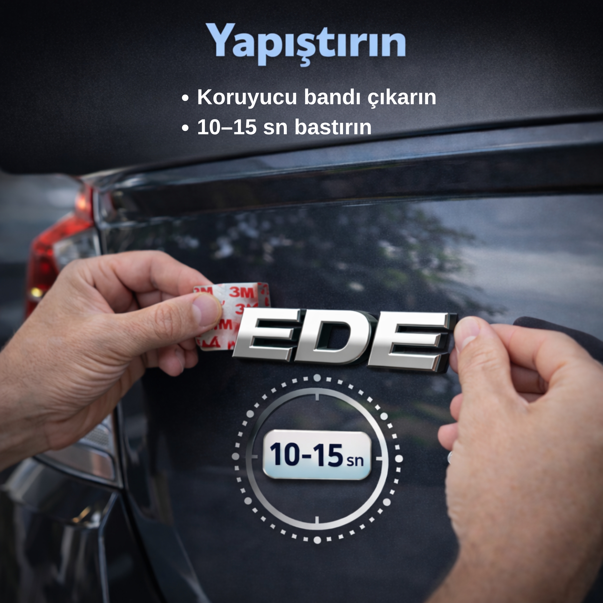 BYD DOLPHIN Krom Bagaj Yazısı Amblem ABS 3M Bantlı