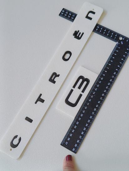 Citroen Yeni Nesil Boşluklu-C3 Yeni Nesil Bagaj Yazısı ve Çavuş Arması Seti 3’lü 3M 3D ABS