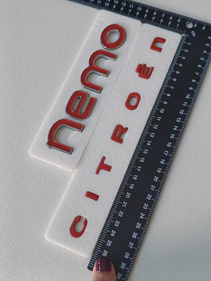 Citroen Boşluklu Yeni Nesil ve Nemo Kırmızı Bagaj Yazısı Seti 2’li 3M 3D ABS